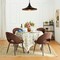 Set of 2/4Mid-Century Modern Quilted PU Leather Dining Side Chair with Metal Tapered Legs